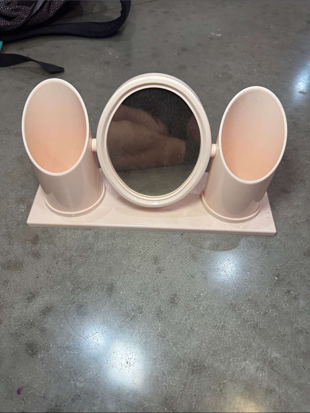 Pink Vanity Mirror and Organizer